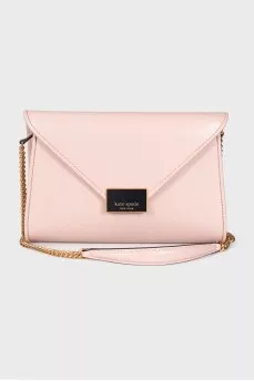 Pink leather bag with chain