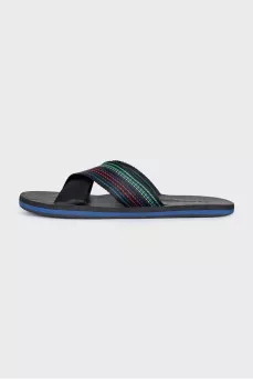 Men's black flip-flops