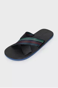 Men's black flip-flops