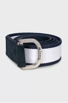 Men's belt made of textile and suede