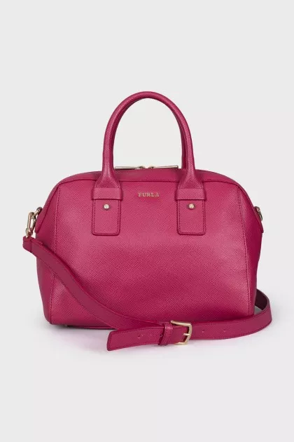Pink leather bag