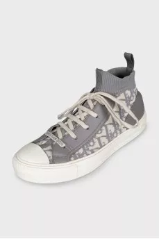 Gray textile Walk'n'Dior sneakers