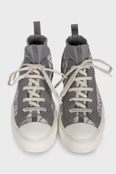 Gray textile Walk'n'Dior sneakers