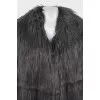 Straight cut fur coat with long pile