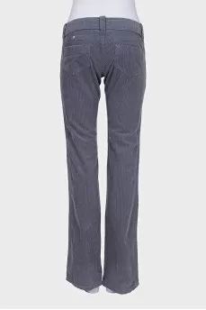 Corduroy jeans with eyelets