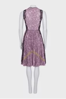 Lace dress with a pleated skirt
