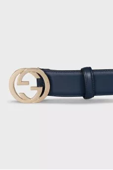 Blue belt with gold logo