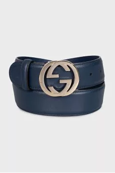 Blue belt with gold logo
