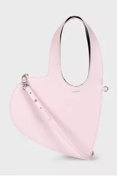 Heart-shaped leather bag