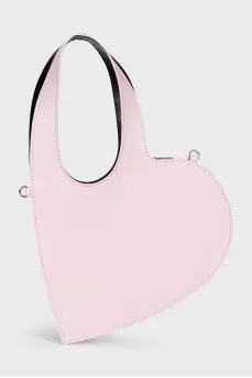 Heart-shaped leather bag