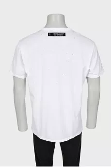 Men's white printed t-shirt