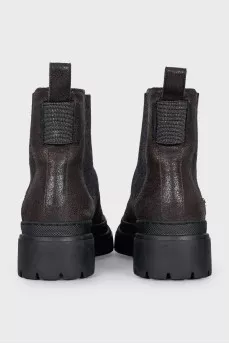Brown leather Chelsea boots
