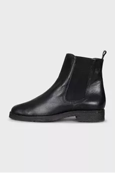 Leather square toe Chelsea boots