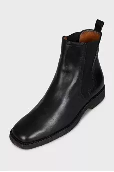 Leather square toe Chelsea boots
