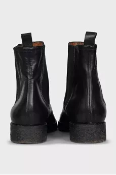 Leather square toe Chelsea boots