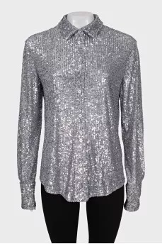 Silver blouse with sequins