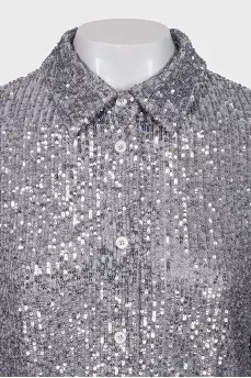 Silver blouse with sequins