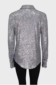 Silver blouse with sequins
