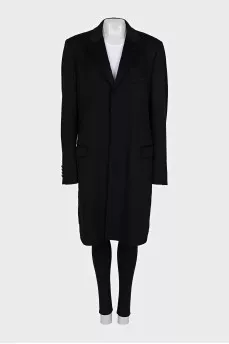 Men's black cashmere coat