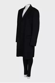 Men's black cashmere coat
