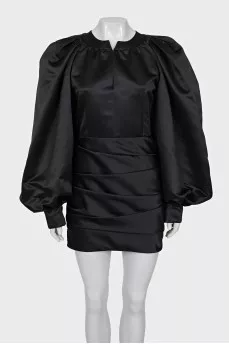 Black dress with puff sleeves