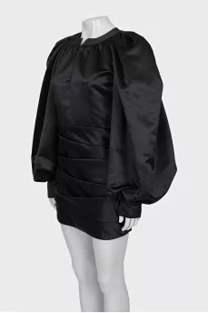 Black dress with puff sleeves