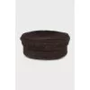 Brown cap with a patent leather visor