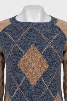 Straight jumper with a diamond print