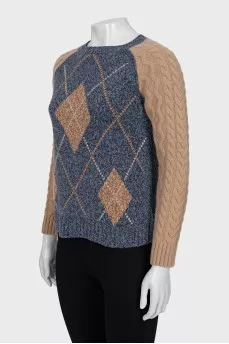 Straight jumper with a diamond print