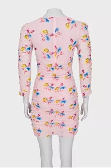Bodycon dress with printed draping