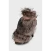 Leather ankle boots with fur