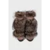 Leather ankle boots with fur