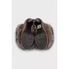 Leather ankle boots with fur