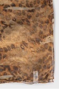 Animal print silk scarf