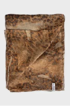 Animal print silk scarf