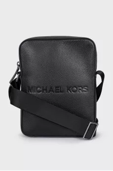 Men's rectangular bag with embossing