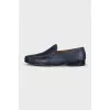 Men's blue leather loafers
