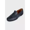 Men's blue leather loafers