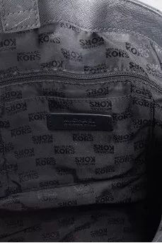 Black tote with gold logo
