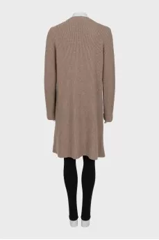 Коричневый вязаный кардиган