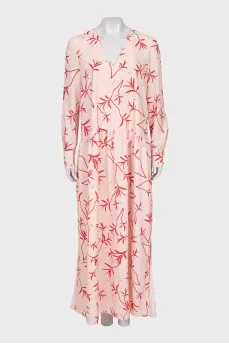 Pink printed maxi dress