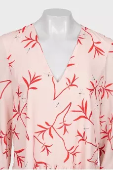 Pink printed maxi dress