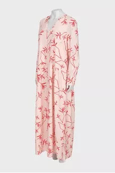 Pink printed maxi dress