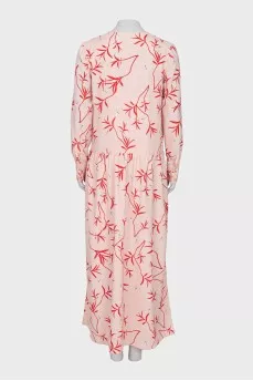 Pink printed maxi dress