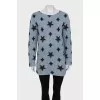 Blue sweater with star print
