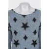 Blue sweater with star print