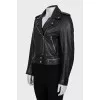 Leather jacket with zipped pockets