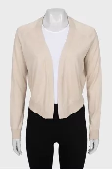 Silk and wool cardigan without fastening