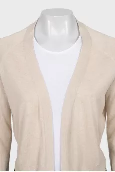 Silk and wool cardigan without fastening