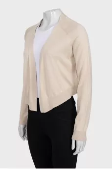 Silk and wool cardigan without fastening